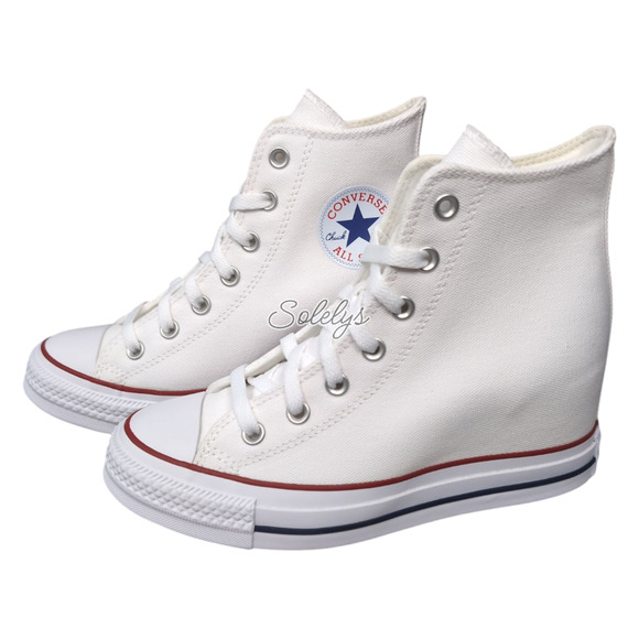 Converse Chuck Taylor All Star Hidden Wedge Platform White Sneaker 10 NEW - Picture 5 of 11